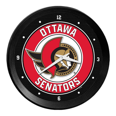 Ottawa Senators: Ribbed Frame Wall Clock - The Fan-Brand