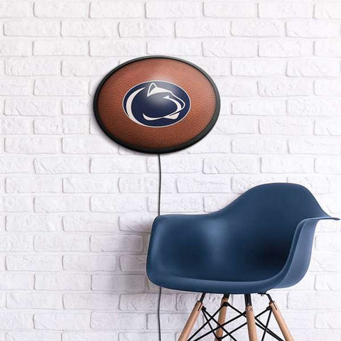 Penn State Nittany Lions: Pigskin - Oval Slimline Lighted Wall Sign - The Fan-Brand