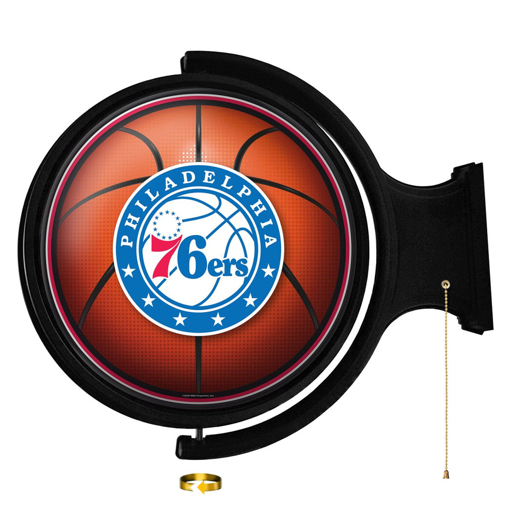 Philadelphia 76ers: Basketball - Original Round Rotating Lighted Wall Sign - The Fan-Brand