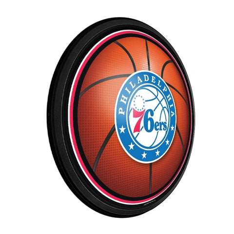 Philadelphia 76ers: Basketball - Round Slimline Lighted Wall Sign - The Fan-Brand
