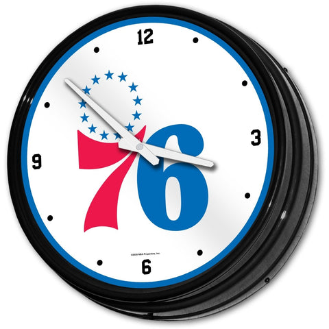 Philadelphia 76ers: Retro Lighted Wall Clock - The Fan-Brand