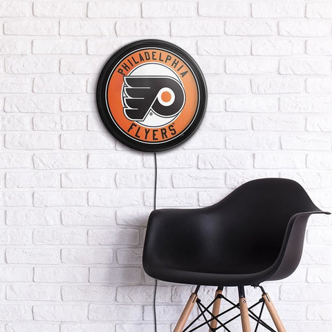 Philadelphia Flyers: Round Slimline Lighted Wall Sign - The Fan-Brand