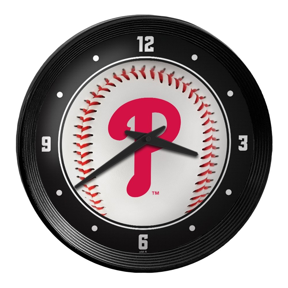 Philadelphia Phillies: Baseball - Ribbed Frame Wall Clock - The Fan-Brand