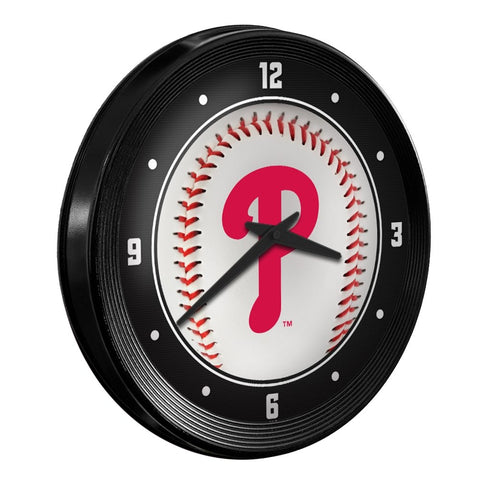 Philadelphia Phillies: Baseball - Ribbed Frame Wall Clock - The Fan-Brand