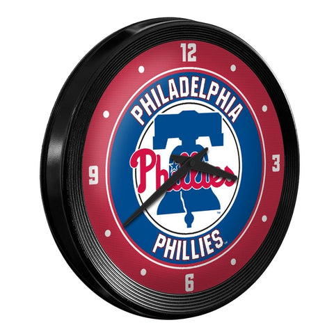 Philadelphia Phillies: Ribbed Frame Wall Clock - The Fan-Brand