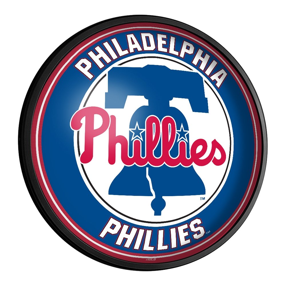 Philadelphia Phillies: Round Slimline Lighted Wall Sign - The Fan-Brand