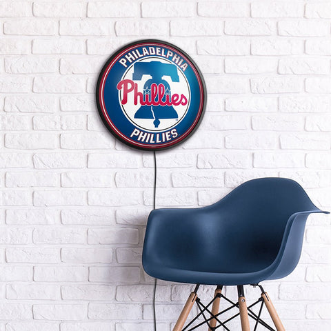 Philadelphia Phillies: Round Slimline Lighted Wall Sign - The Fan-Brand