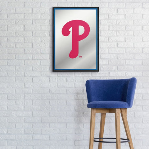 Philadelphia Phillies: Vertical Framed Mirrored Wall Sign - The Fan-Brand