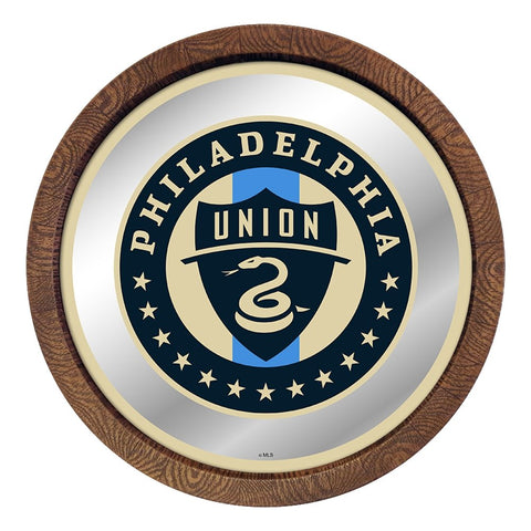 Philadelphia Union: Barrel Top Framed Mirror Mirrored Wall Sign - The Fan-Brand