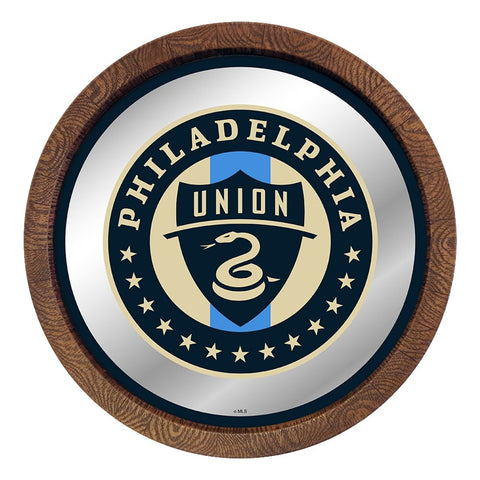 Philadelphia Union: Barrel Top Framed Mirror Mirrored Wall Sign - The Fan-Brand