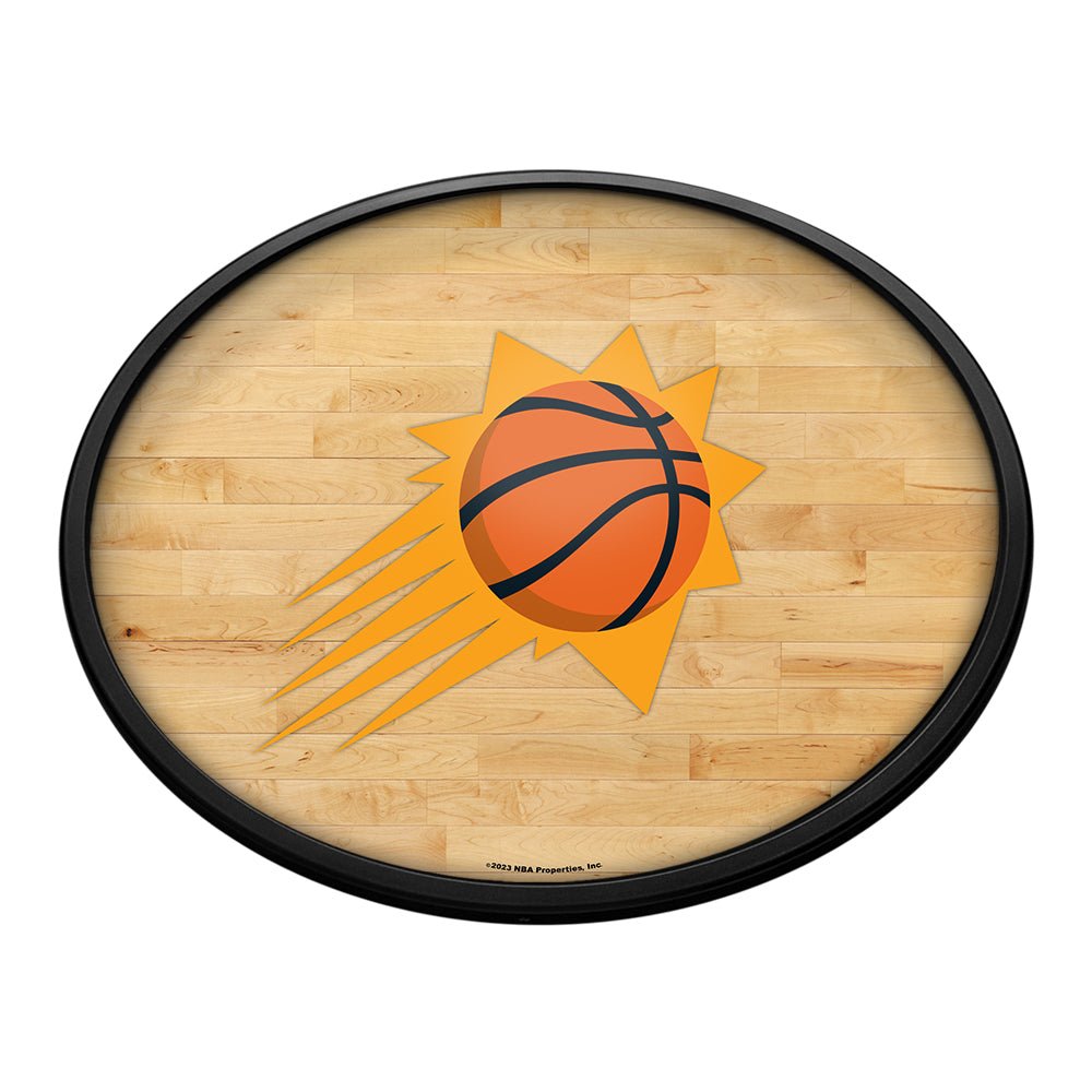 Phoenix Suns: Hardwood - Oval Slimline Lighted Wall Sign - The Fan-Brand