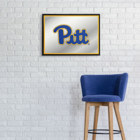 Pitt Panthers: Framed Mirrored Wall Sign - The Fan-Brand