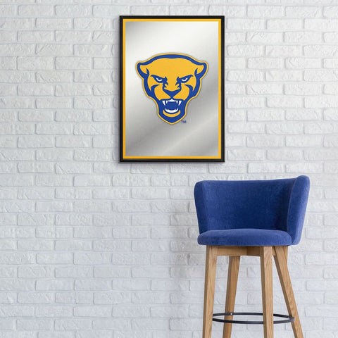 Pitt Panthers: Mascot - Framed Mirrored Wall Sign - The Fan-Brand