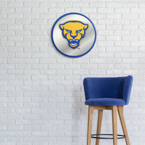 Pitt Panthers: Mascot - Modern Disc Mirrored Wall Sign - The Fan-Brand