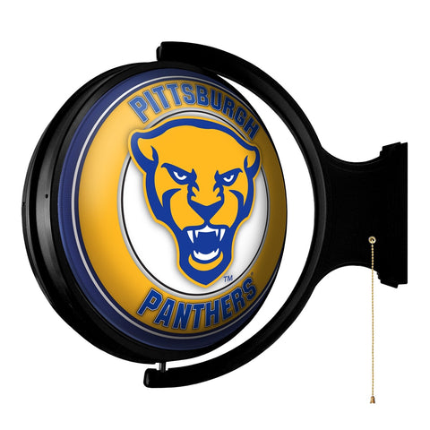 Pitt Panthers: Mascot - Original Round Rotating Lighted Wall Sign - The Fan-Brand