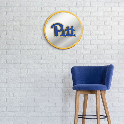 Pitt Panthers: Modern Disc Mirrored Wall Sign - The Fan-Brand