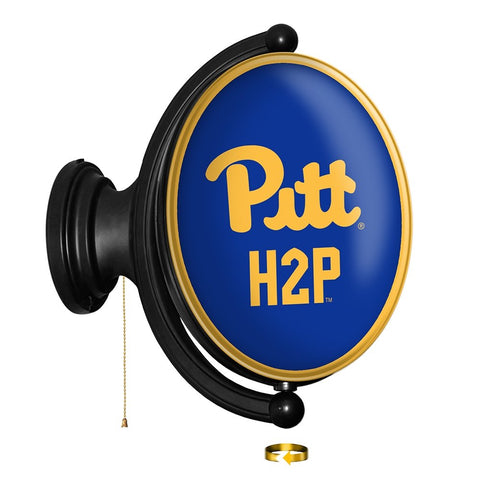 Pitt Panthers: Original Oval Rotating Lighted Wall Sign - The Fan-Brand