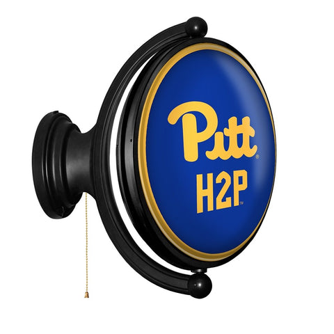 Pitt Panthers: Original Oval Rotating Lighted Wall Sign - The Fan-Brand