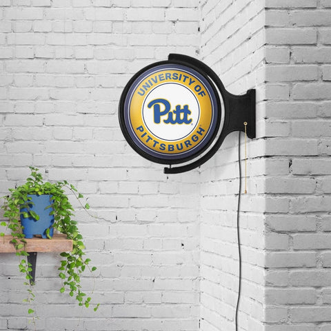 Pitt Panthers: Original Round Rotating Lighted Wall Sign - The Fan-Brand