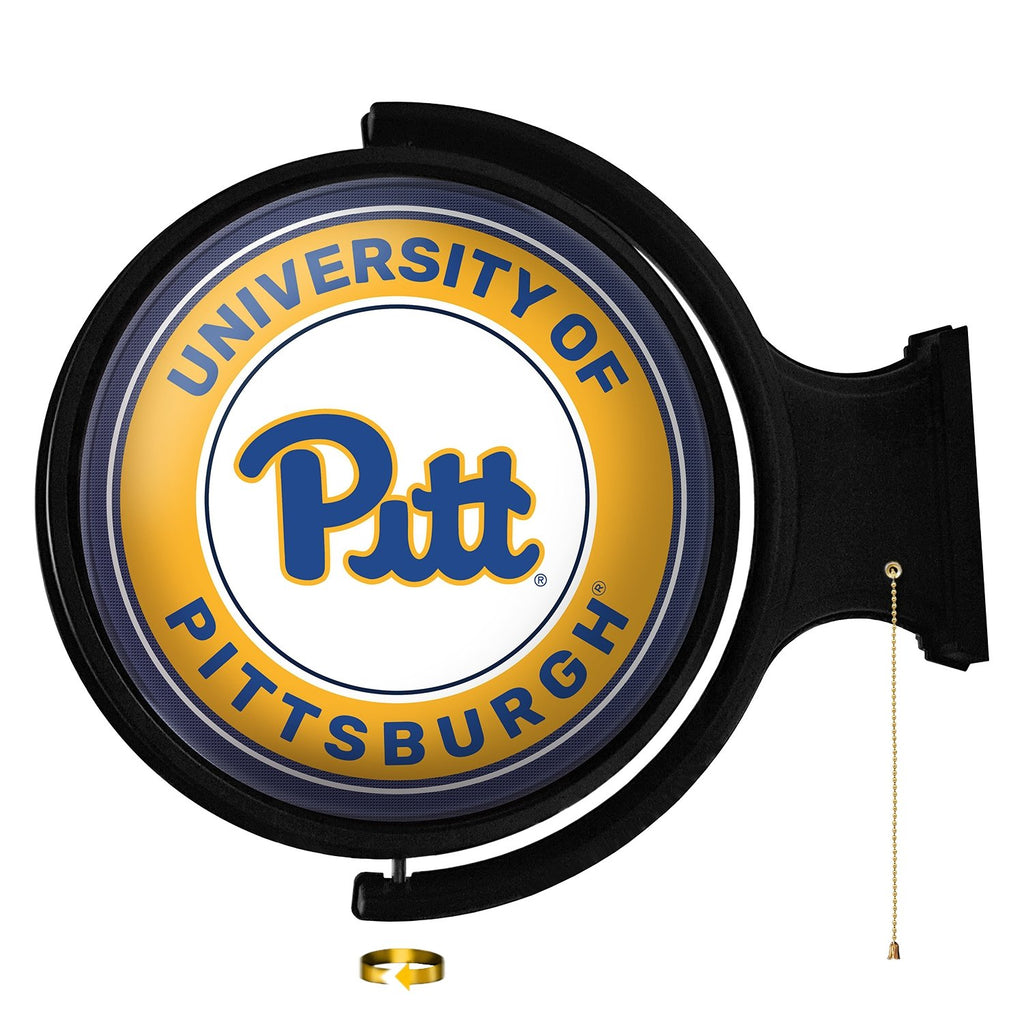 Pitt Panthers: Original Round Rotating Lighted Wall Sign - The Fan-Brand
