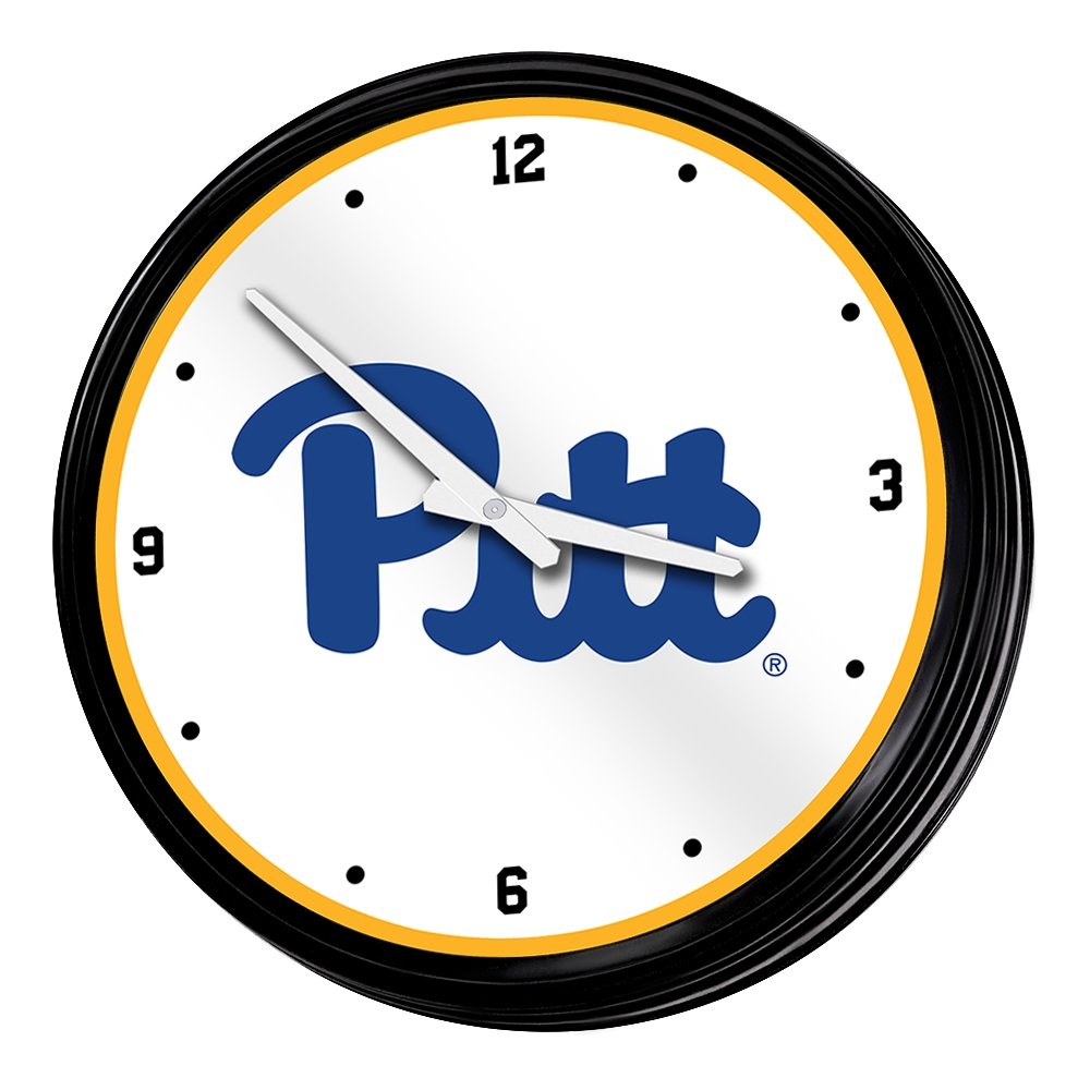 Pitt Panthers: Retro Lighted Wall Clock - The Fan-Brand