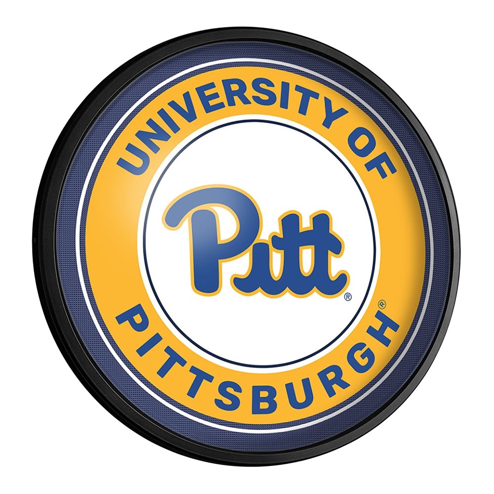 Pitt Panthers: Round Slimline Lighted Wall Sign - The Fan-Brand