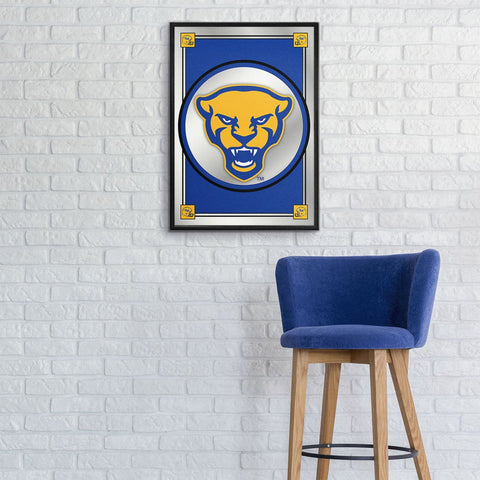 Pitt Panthers: Team Spirit, Mascot - Framed Mirrored Wall Sign - The Fan-Brand