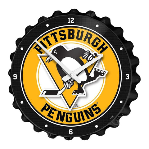 Pittsburgh Penguins: Bottle Cap Wall Clock - The Fan-Brand