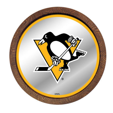 Pittsburgh Penguins: Mirrored Barrel Top Wall Sign - The Fan-Brand