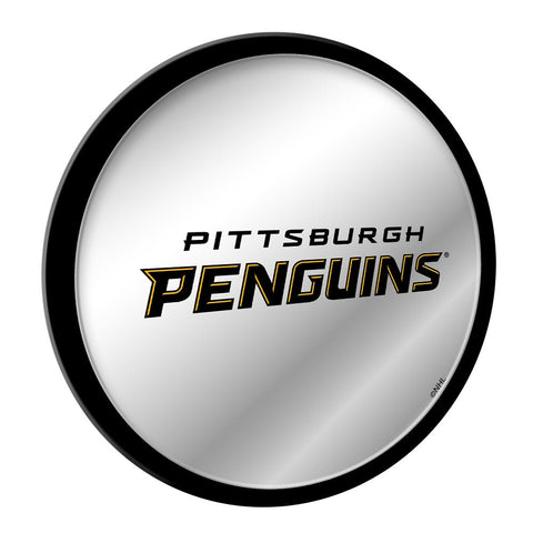 Pittsburgh Penguins: Secondary Logo - Modern Disc Mirrored Wall Sign - The Fan-Brand