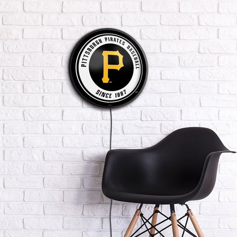 Pittsburgh Pirates: Alternate Logo - Round Slimline Lighted Wall Sign - The Fan-Brand