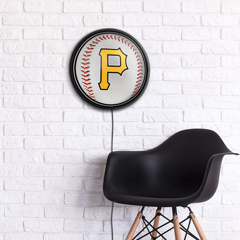 Pittsburgh Pirates: Baseball - Round Slimline Lighted Wall Sign - The Fan-Brand