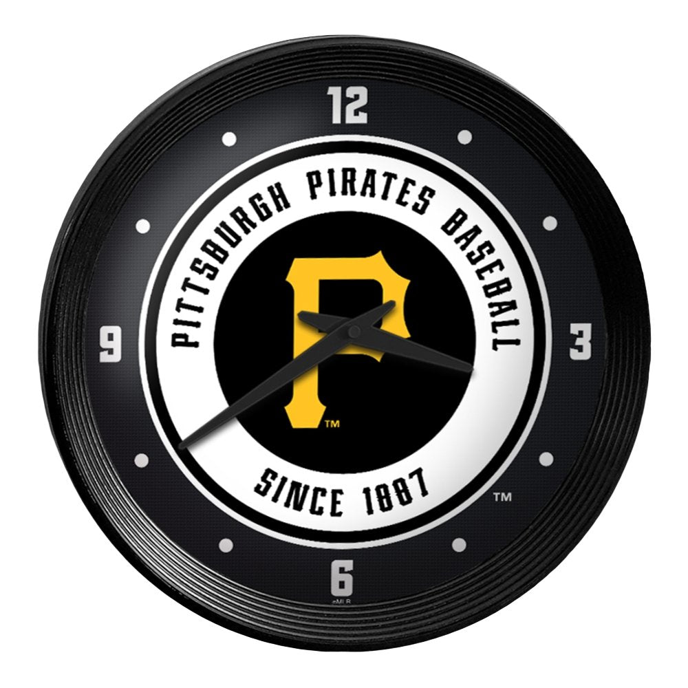 Pittsburgh Pirates: Logo - Ribbed Frame Wall Clock - The Fan-Brand