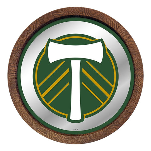 Portland Timbers: Barrel Top Framed Mirror Mirrored Wall Sign - The Fan-Brand