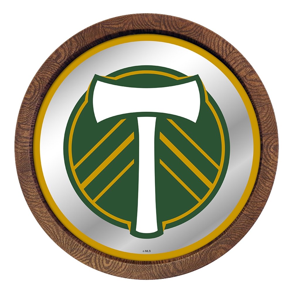 Portland Timbers: Barrel Top Framed Mirror Mirrored Wall Sign - The Fan-Brand
