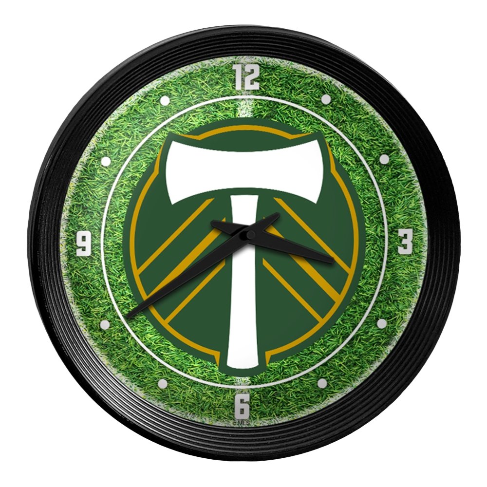 Portland Timbers: Pitch - Ribbed Frame Wall Clock - The Fan-Brand