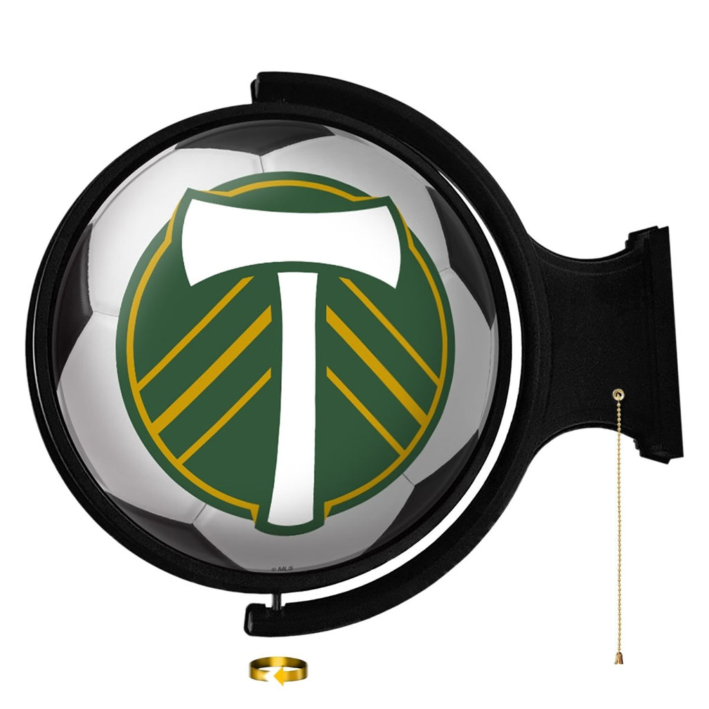 Portland Timbers: Soccer Ball - Original Round Rotating Lighted Wall Sign - The Fan-Brand