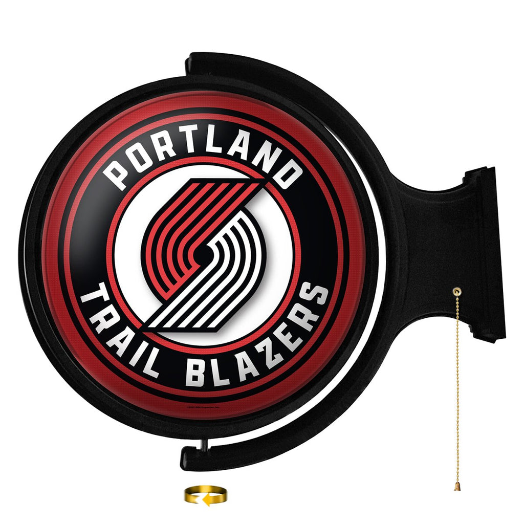 Portland Trail Blazers: Original Round Rotating Lighted Wall Sign - The Fan-Brand
