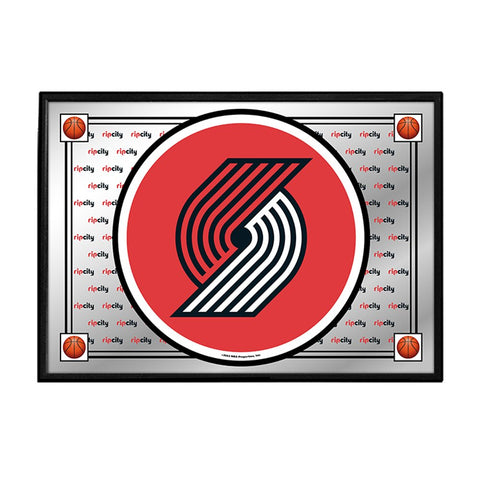 Portland Trail Blazers: Team Spirit - Framed Mirrored Wall Sign - The Fan-Brand