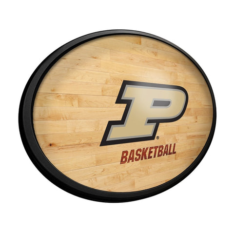 Purdue Boilermakers: Hardwood - Oval Slimline Lighted Wall Sign - The Fan-Brand