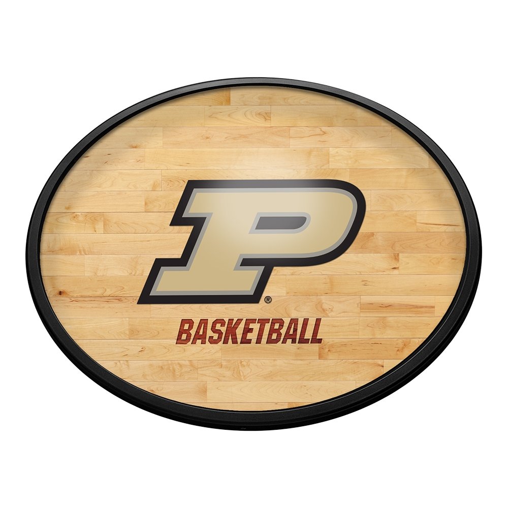 Purdue Boilermakers: Hardwood - Oval Slimline Lighted Wall Sign - The Fan-Brand