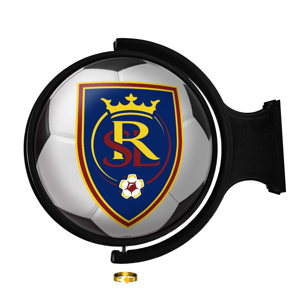 Real Salt Lake: Soccer Ball - Original Round Rotating Lighted Wall Sign - The Fan-Brand