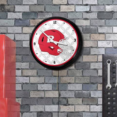 Rutgers Scarlet Knights: Helmet - Retro Lighted Wall Clock - The Fan-Brand