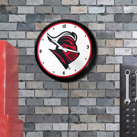 Rutgers Scarlet Knights: Knight - Retro Lighted Wall Clock - The Fan-Brand