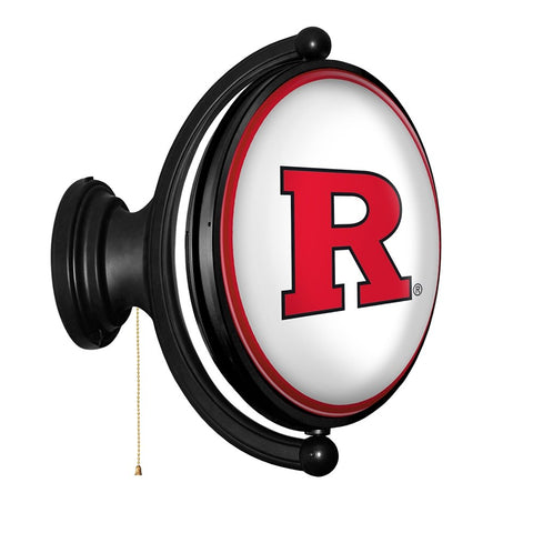 Rutgers Scarlet Knights: Original Oval Rotating Lighted Wall Sign - The Fan-Brand