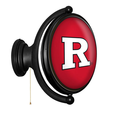 Rutgers Scarlet Knights: Original Oval Rotating Lighted Wall Sign - The Fan-Brand