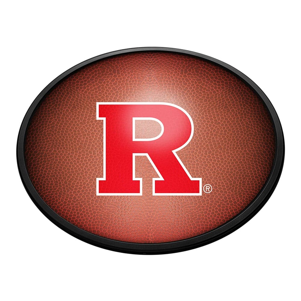 Rutgers Scarlet Knights: Pigskin - Oval Slimline Lighted Wall Sign - The Fan-Brand