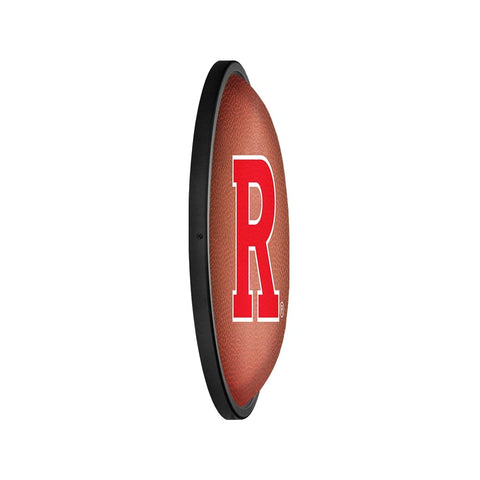 Rutgers Scarlet Knights: Pigskin - Oval Slimline Lighted Wall Sign - The Fan-Brand