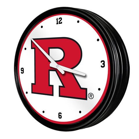 Rutgers Scarlet Knights: Retro Lighted Wall Clock - The Fan-Brand