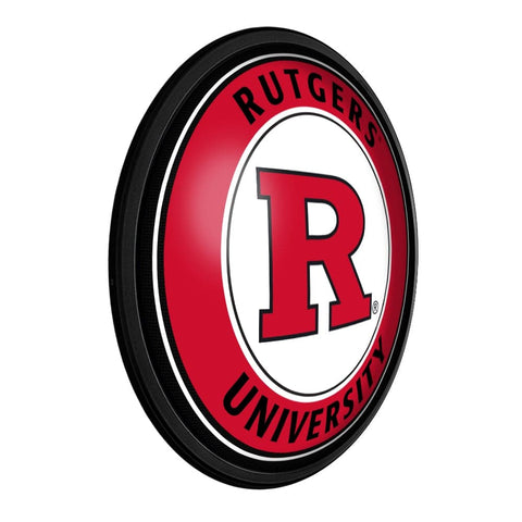 Rutgers Scarlet Knights: Round Slimline Lighted Wall Sign - The Fan-Brand